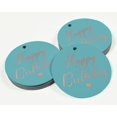 thumbnail image 3 of Inkdotpot Happy Birthday Bottle Tag Real Rose Gold Foil Favor Hang Tags 100 Pack, 3 of 6