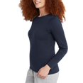 thumbnail image 3 of Hanes T-Shirt Col Rond à Manches Longues pour Femmes, P, Marine, 3 of 6