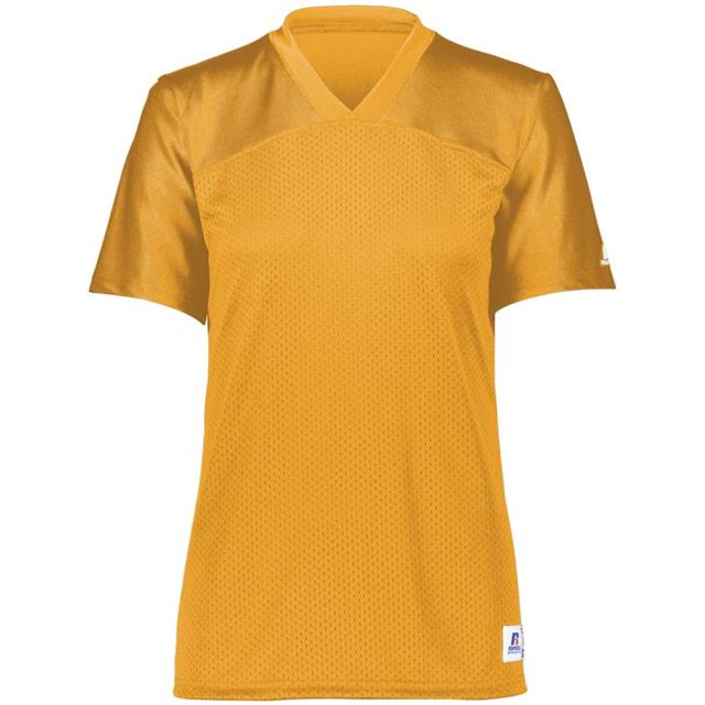 Ladies Solid Flag Football Jersey, Gold - Extra Large
