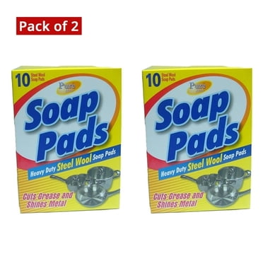 Pure Kleen Tampons de Savon en Laine d'Acier Robustes, Lot de 10, Lot de 2