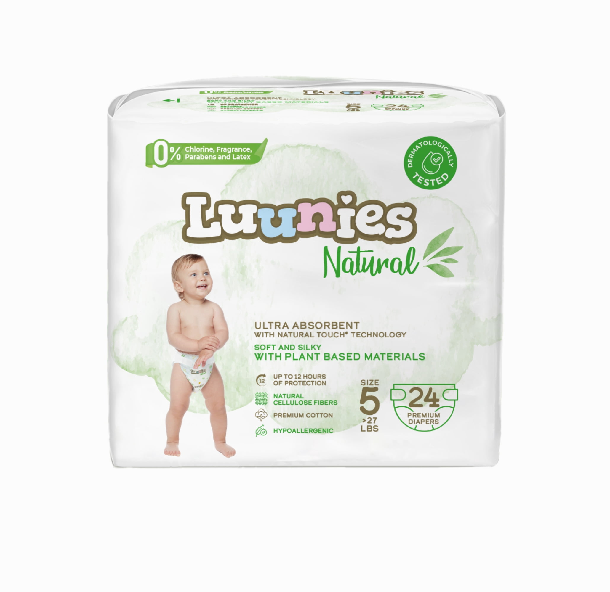 Lunnies Couches Premium Ultra Absorbantes Naturelles - Taille 5 - 240 Unités