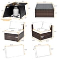 thumbnail image 3 of Costway 7PCS Patio Rattan Furniture Set Fire Pit Table Cover Cushion Navy, 3 of 8