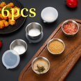 thumbnail image 1 of Contenant de Rangement pour Aliments, Contenants de Rangement de Cuisine, Tasse à Sauces en Acier Inoxydable 304 Tasse à Sauces 40 ml Incluant Couvercle en Plastique Style Trempette Petites Assiettes Assiettes à Sauces pour BBQ Extérieur 6 Pcs, 1 of 9