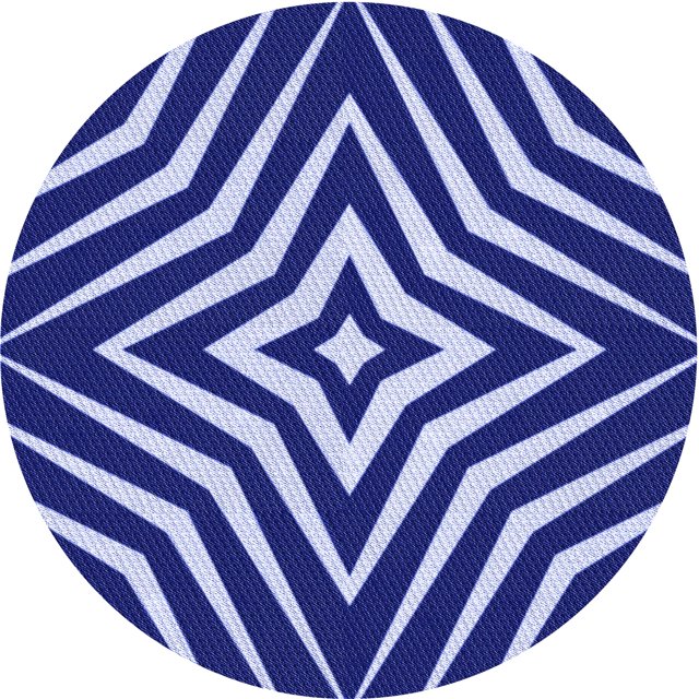 Ahgly Company Tapis Rond Lavable en Machine Intérieur Transitionnel Bleu Cobalt, 5 Pieds Rond