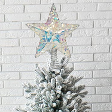 Wzzjkit New Color Christmas Tree Top, Five Pointed Star Christmas Lights Iron Christmas Tree Topper for Christmas/Holiday/Winter Home Party Decor Christmas Tree Star