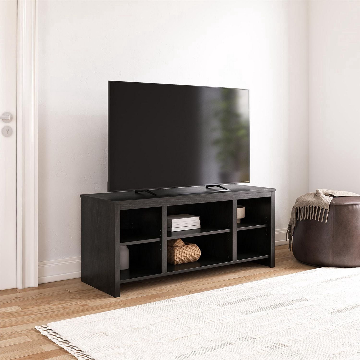 Mainstays Parsons TV Stand for TVs up to 50", Black Wood