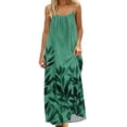 thumbnail image 2 of LVHAOGJOB Robe Sans Manches pour Femmes Maxi Dos Nu Robe d'Été Tendance Longue Grande Taille à Bretelles Spaghetti Plage Robe d'Été pour Femmes Imprimé, 2 of 9