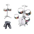 thumbnail image 1 of Bunblic Kids Toddler Drum Set Education Musical Toy Percussion Musical Instruments with Stool for Children'S Day Easily Install , A, 1 of 8