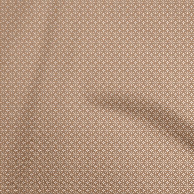oneOone Cotton Poplin Brown Fabric Asian Block Floral Craft Projects Decor Fabric Printed By The Yard 56 Inch Wide