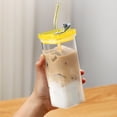 thumbnail image 2 of VogueV Lidded Glass Tumbler with Straw - Heat-Resistant Reusable Drinkware E, 2 of 8