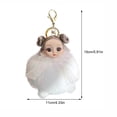 thumbnail image 3 of Fluffy Doll Keychain Pendant Soft Plush Toy Backpack Charm White Metal Hook Attachment Car Accessory Gift Decorative Item Lightweight Portable Fur Simulation O-574 White, 3 of 8