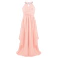 thumbnail image 2 of Miaeowve Flower Girls Sequined Halter High Neck Ruched Bust Chiffon Maxi Party Dress Wedding Prom Ball Gown Light Pink 12, 2 of 6