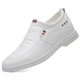 thumbnail image 1 of Summer White Shoes Genuine Leather Korean Style Spring and Autumn Men's Invisible Inner Height Increasing Men's Shoes Business Casual Leather Shoes for Men, 1 of 6