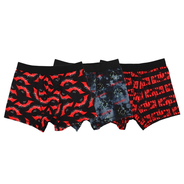 The Batman Movie Batman And Riddler Logos Multipack Men’s Boxer Briefs, Black, XX-Large