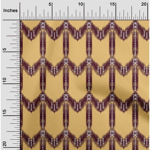 oneOone Tissu Polyester Lycra Chevron Ikat Imprimé Tissu au Mètre 56 Pouces de Large
