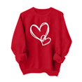 thumbnail image 5 of Penkiiy Chandail de la Saint-Valentin pour Femmes : T-Shirts de la Saint-Valentin avec Cœur Graphique, Cadeaux de la Saint-Valentin, Hauts à Manches Longues, m Rouge, 5 of 5