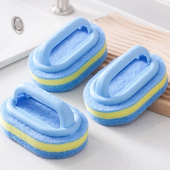 PRETXORVE Handle Brush Cleaning Brush Multifunctional Brush Bathroom Bathtub Brush Sponge Scrub Pak Clean Brush Kitchen Bathroom Cleaning Stain Removal
