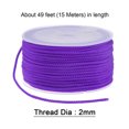 thumbnail image 2 of Unique Bargains Nylon Beading Thread Cord 2mm Extra Strong Braided Nylon String for Necklace Crafting 15M/49 Feet, Purple, 2 of 5