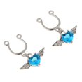 thumbnail image 4 of KLKCMS 1 Pair Angel Wing Heart Dangle U Shape Nipple Non Piercing Body Jewelry Blue, 4 of 9