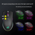thumbnail image 4 of Gaming Mouse, Wired Ergonomic Gaming Mice with 7 Programmable Buttons, Chroma RGB 6 Back light & Adjustable 6400DPI for Windows PC Gamers, 4 of 6