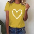 thumbnail image 1 of Meichang Femmes Valentines Day Chemises Hauts Mignons T-Shirts Graphiques Cœur Hauts de Fête Manches Courtes Blouses Décontractées de Printemps Col Rond Chandails à Enfiler T-Shirts, 1 of 6