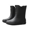 thumbnail image 1 of Black Mens Rain Boots With Solid Color Letter Design Waterproof Low Top Rubber Comfortable For Spring Summer Casual Outdoor Wear Size 42, 1 of 9
