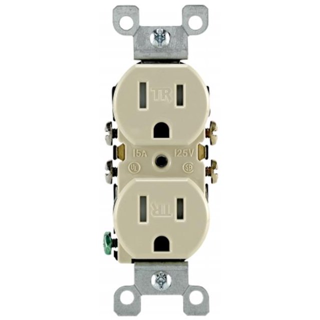 Leviton Mfg M21-T5320-IMP 10 Unités 15 A Réceptacle Recto Verso Ivoire