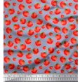 thumbnail image 1 of Soimoi Blue Georgette Viscose Fabric Tomato Vegetable Decor Fabric Printed Yard 44 Inch Wide, 1 of 3
