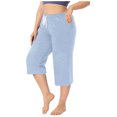 thumbnail image 2 of JIUKE Capri Pants for Women Elastic Waisted Drawstring Summer Lounge Cropped Sweatpants with Pockets, 2 of 7
