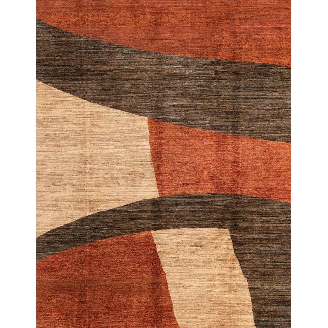 Ahgly Company Tapis d'Intérieur Rectangulaire Abstrait Rouge Tapis de Zone Abstrait, 5 Pieds x 8 Pieds