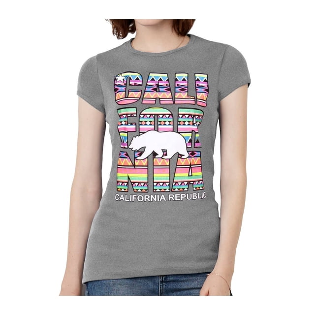 T-Shirt à Manches Courtes Tribal République de Californie pour Femmes - Chiné - Grand