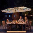 thumbnail image 4 of Costway Double-Sided Patio Umbrella with Color-Changing Flowing Solar LED Lights Crank Lift Beige, 4 of 10