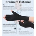 thumbnail image 3 of Gants de Compression NURCOM pour l'Arthrite, Gants de Compression pour le Soulagement de la Douleur Rhumatoïde pour Femmes et Hommes, Gants de Circulation Sans Doigts de Qualité Supérieure pour l'Arthrite et la Douleur Articulaire, l'Enflure, la Tendinite, 1 Paire Noir m, 3 of 7