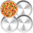 thumbnail image 1 of Pizza tray, set of 4, stainless steel, round pizza shape, pizza baking tray for baking in the oven, ∅ 26 cm, healthy & durable, easy to clean & dishwasher-safe, 1 of 4