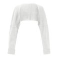 thumbnail image 4 of Women's Long Sleeve Open Front Ribbed Knit Crop Cardigan Loose Drop Shoulder Solid Sweater Top, 4 of 5
