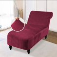 thumbnail image 2 of 2024 Velvet Armless Chaise Lounge Slipcover Stretch Sofa Slip Cover Furniture Protector, 2 of 8