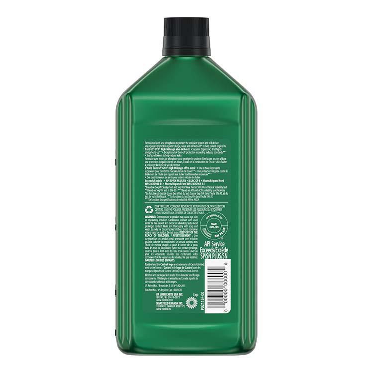 Huile à moteurs 5W30 GTX de Castrol à kilométrage élevé 1 l