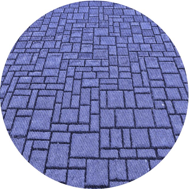 Ahgly Tapis Rond Lavable en Machine Intérieur Transitionnel Bleu Ciel, 5 Pieds Rond
