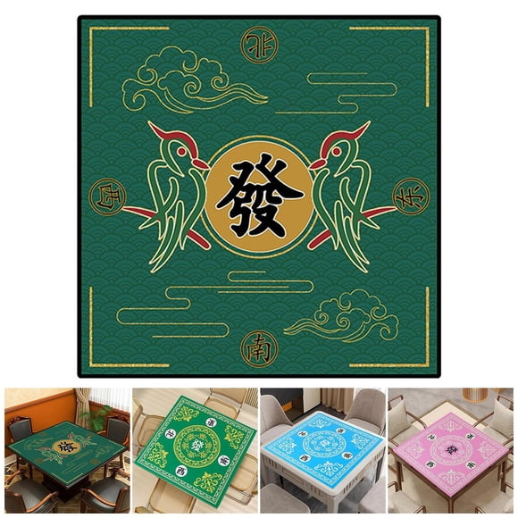 Non-Slip Noise Reduction Mahjong Table Mat, Polyester, Rubber Backing, Fade-Proof Print, Fit Card/Board/Tile Games (2 Sizes)
