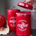 thumbnail image 3 of AMERTEER Coffee Container Food Safe Moisture-proof Wrought Iron Strong Sealing Sugar Canister for Kitchen Red 2, 3 of 10