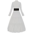 thumbnail image 4 of Mrat Robe Renaissance pour Femmes Costume Médiéval Robe Irlandaise Traditionnelle Longue Tenue Costume d'Halloween Robes S-15 Blanc P, 4 of 8