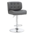 thumbnail image 1 of Linon Chaz Metal Chrome ABS Barstool Upholstered Seat in Gray Faux Leather, 1 of 15
