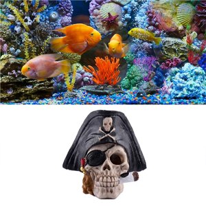 Yingyy Aquarium de réservoir de poisson Décoration Skeleton Pirate Capitaine Réservoir de poisson ornements Aquarium décoratif Cave Paysage