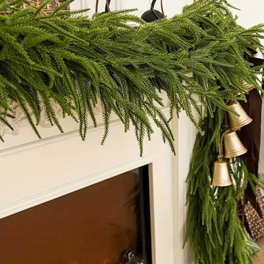 Décorations Guirlandes pour Décoration, Guirlande Artificielle Verte, de Noël Extérieures, Guirlande d'Hiver, Ornement de Guirlande Réaliste, Guirlande de Noël pour les Fêtes de Noël Mantle Foyer Table Déco Maison