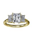thumbnail image 1 of 1.20 Carat Excellent Radiant Cut Real Diamond New Design Three Stone Ring for Wedding Solid 18K Yellow Gold Size 11, 1 of 8