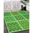 thumbnail image 3 of Ahgly Tapis d'Intérieur Lavable en Machine Carré Transitionnel Vert Émeraude, 3 Pieds Carré, 3 of 7