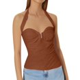 thumbnail image 1 of A Fashionable And Sexy Backless Navel Lace Up Solid Color Top For Ladies, 1 of 6