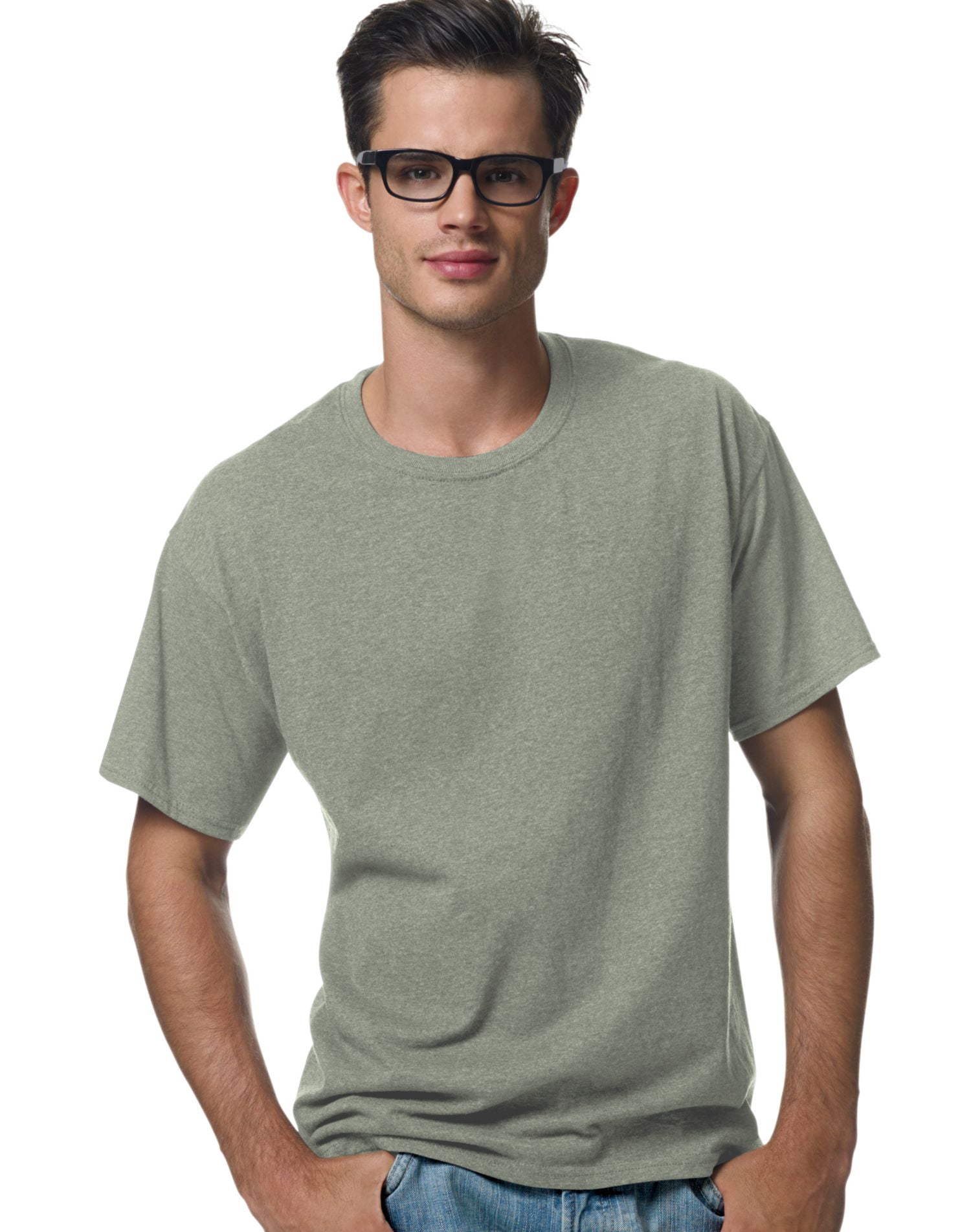 Hanes ComfortBlend EcoSmart Men`s Crewneck T-Shirt, XL, Stonewashed Green