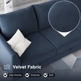 thumbnail image 4 of HONBAY Canapé en Velours en Forme de L avec Méridienne Réversible et Pouf de Rangement pour Salon, Bleu Marine, 4 of 9
