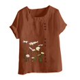thumbnail image 2 of Birdeem T-Shirt Ample Décontracté d'Été pour Femme à Col Rond, Manches Courtes, à Imprimé Floral, 2 of 4